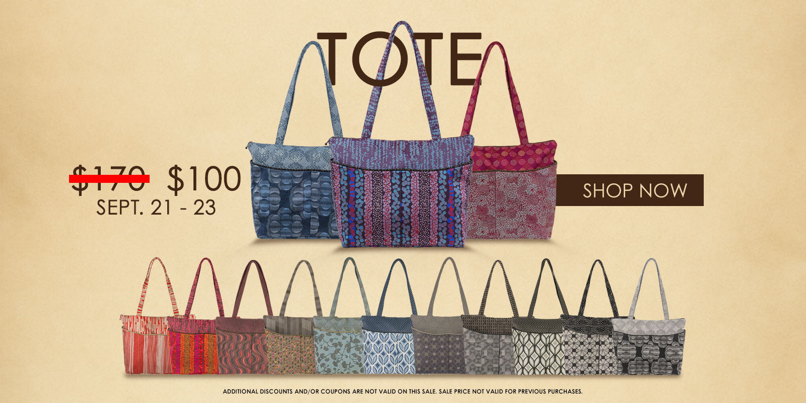 Save $70 off Totes from Sept. 21 - 23!